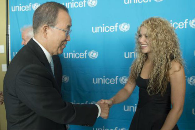 Shakira e Ban Ki-Moon