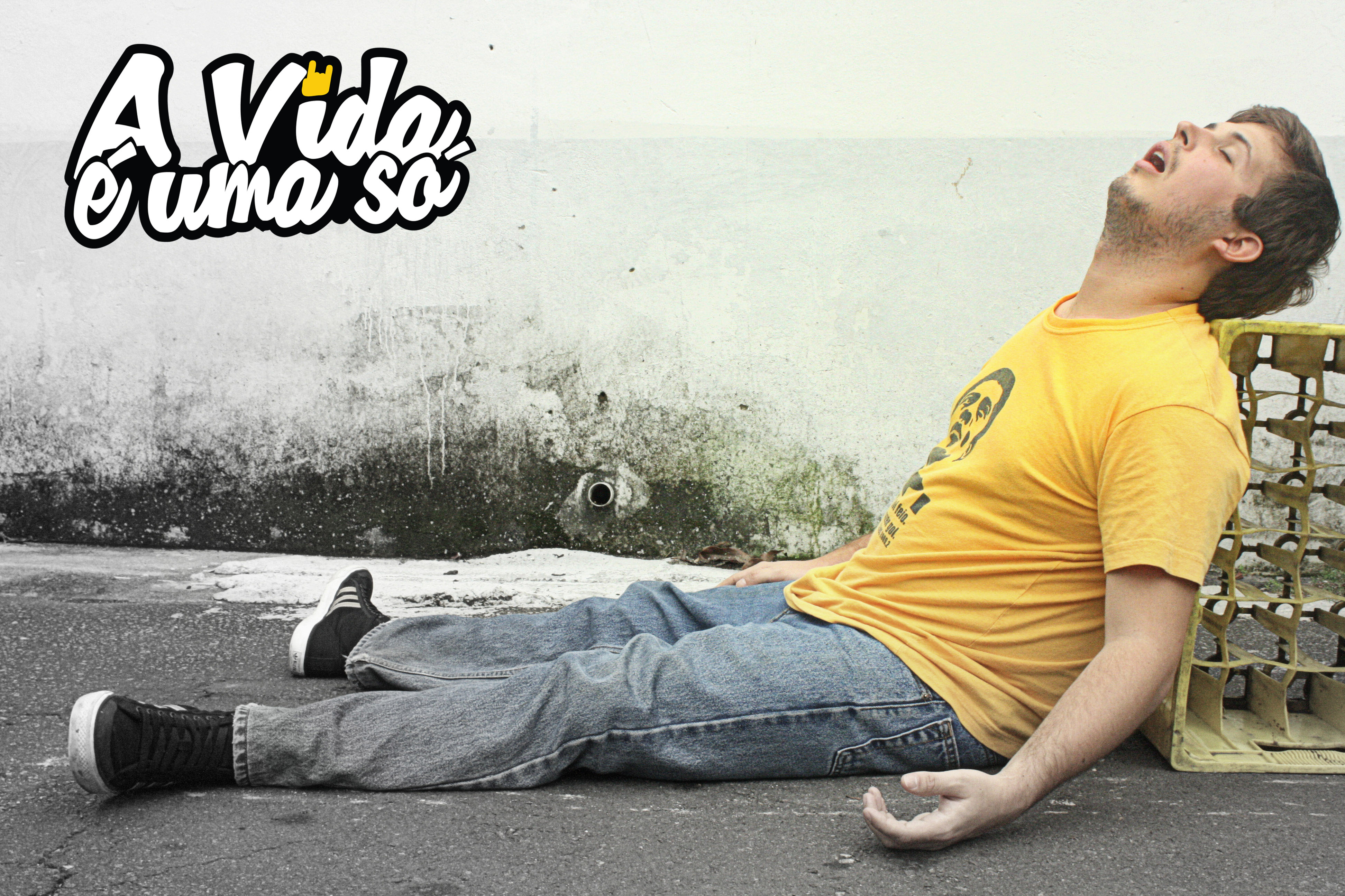 Peça de divulgação de "A Vida É Uma Só", ilustrando de forma bem humorada o cotidiano dos personagens.