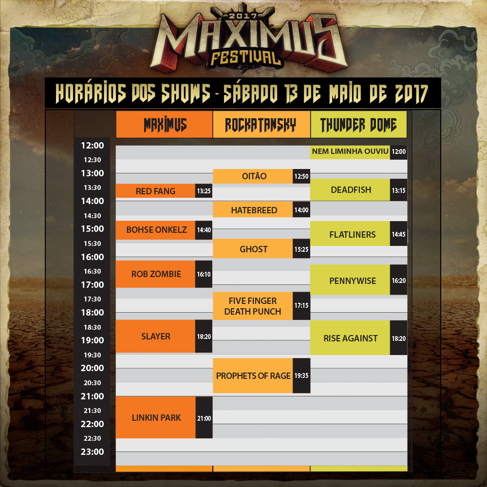Maximus Festival - Horarios