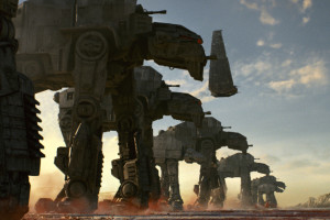 Star Wars: The Last Jedi AT-M6 Walkers, along with Kylo's Shuttle Photo: Lucasfilm Ltd.  © 2017 Lucasfilm Ltd. All Rights Reserved.