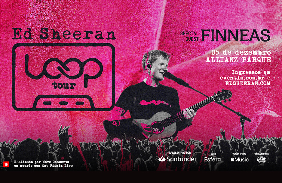 ED SHEERAN anuncia show da nova turnê mundial ‘LOOP TOUR’ no Brasil